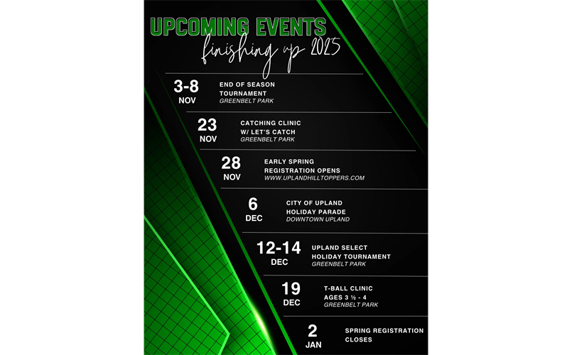 UPCOMING EVENTS